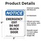 Signmission Emergency Exit Do Not Block Door, 3.5 in W x Rectangle, Vinyl Decal OS-2PACK-NS-D-35-V-11805 - alternate 2